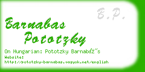 barnabas pototzky business card